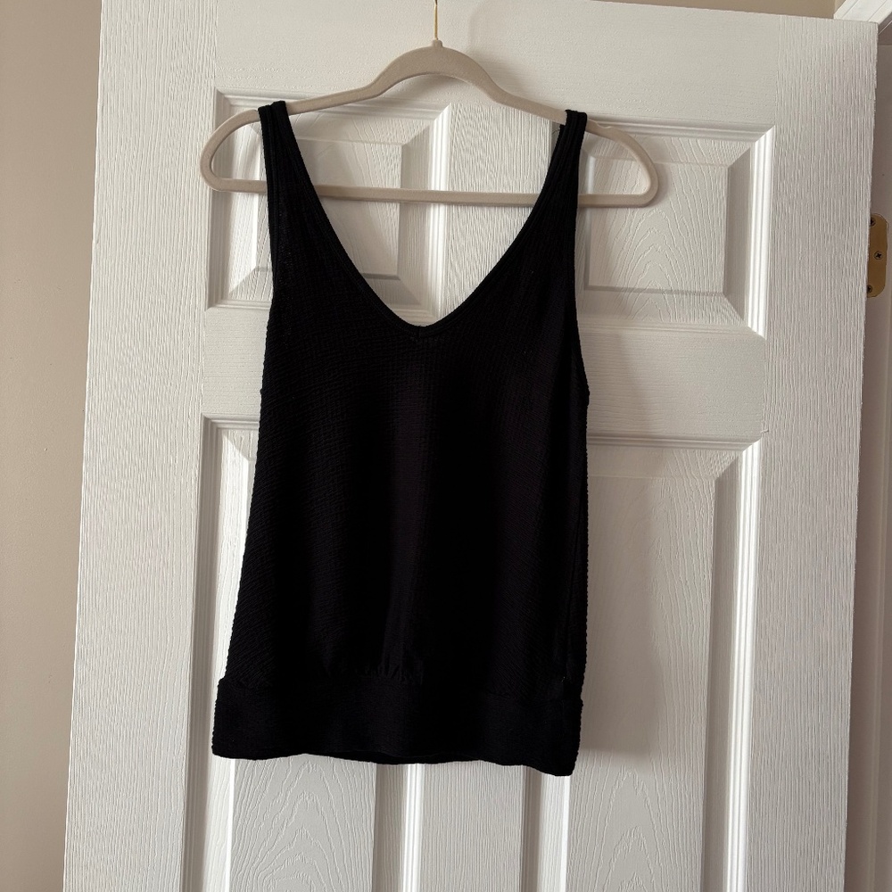 Anthropologie Black V-Neck Tank Top